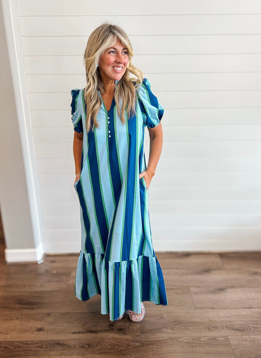 Cabana Stripes Blue Maxi