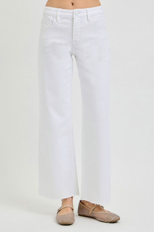 Risen Mid Rise Straight Jeans