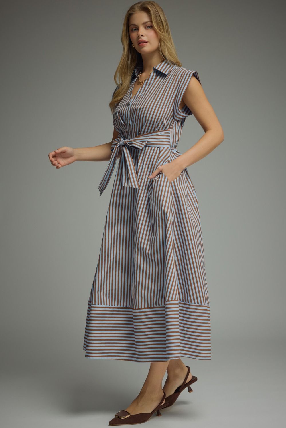 Julia Striped Midi Dress
