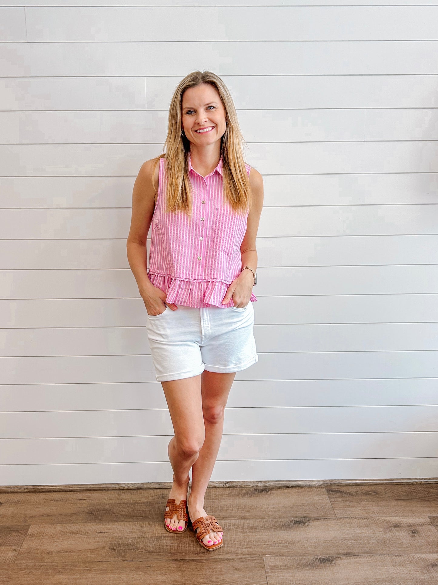 Summer Sorbet Ruffle Top Pink