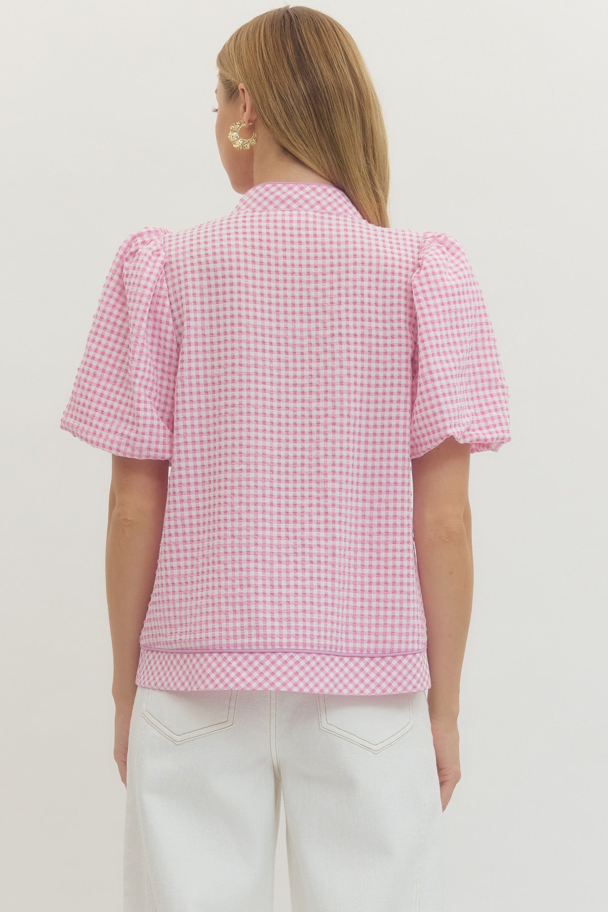 Pretty in Pink Gingham Top