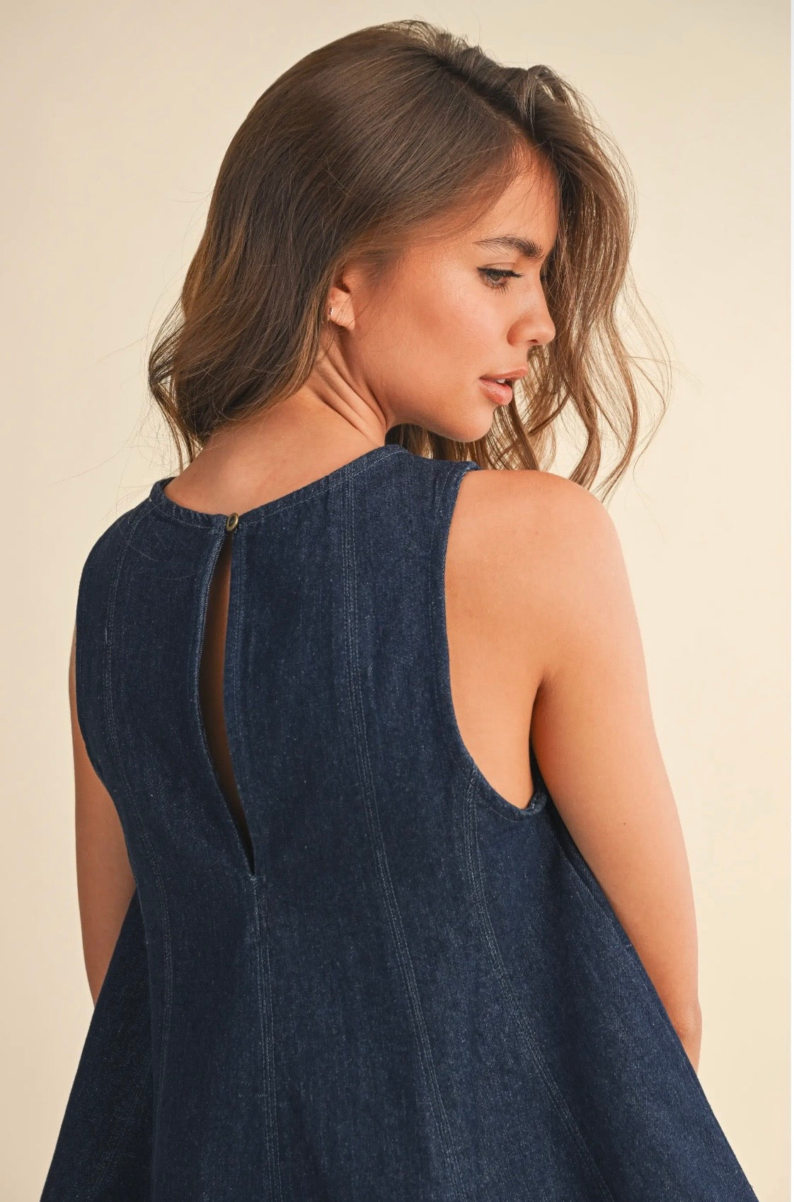 Denim Trapeze Shorts Set