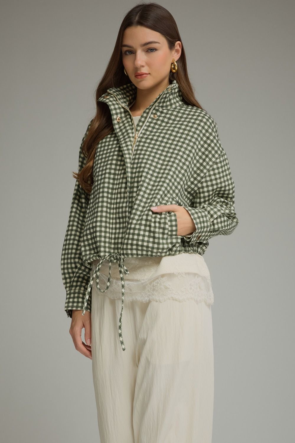 Hunter Green Gingham Jacket