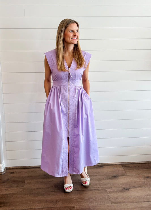 Spring Celebration Lavender Midi Dress