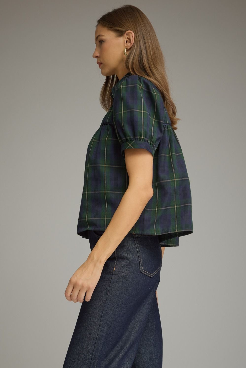 Southern Belle Plaid Top
