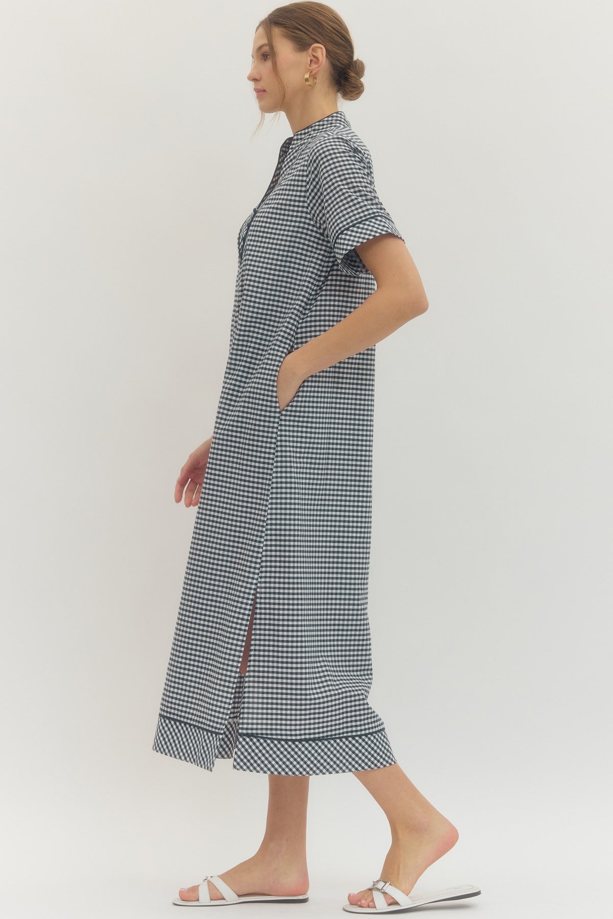 The Harbor Gingham Midi Dress