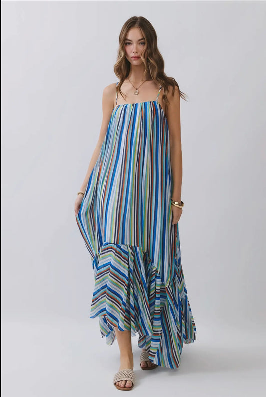 Santorini Stripe Maxi Dress