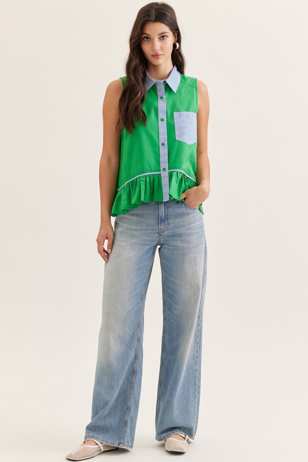 Clover Coast Peplum Top