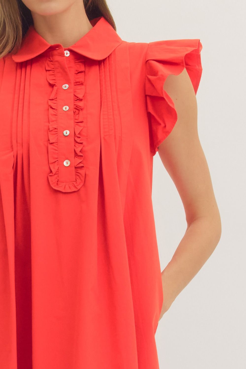 Red Sweetheart Ruffle Mini Dress
