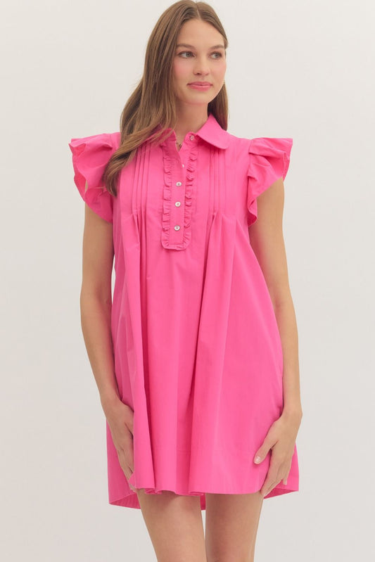 Pink Sweetheart Ruffle Mini Dress