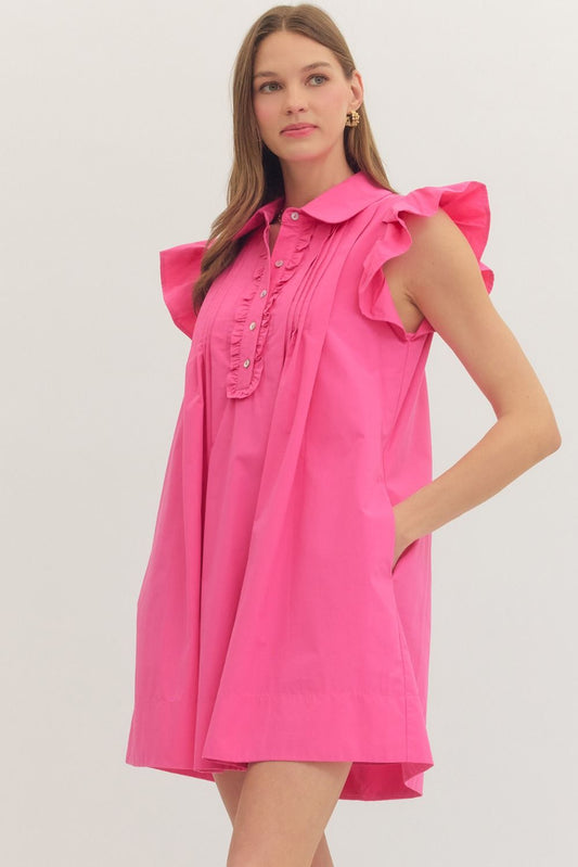 Pink Sweetheart Ruffle Mini Dress