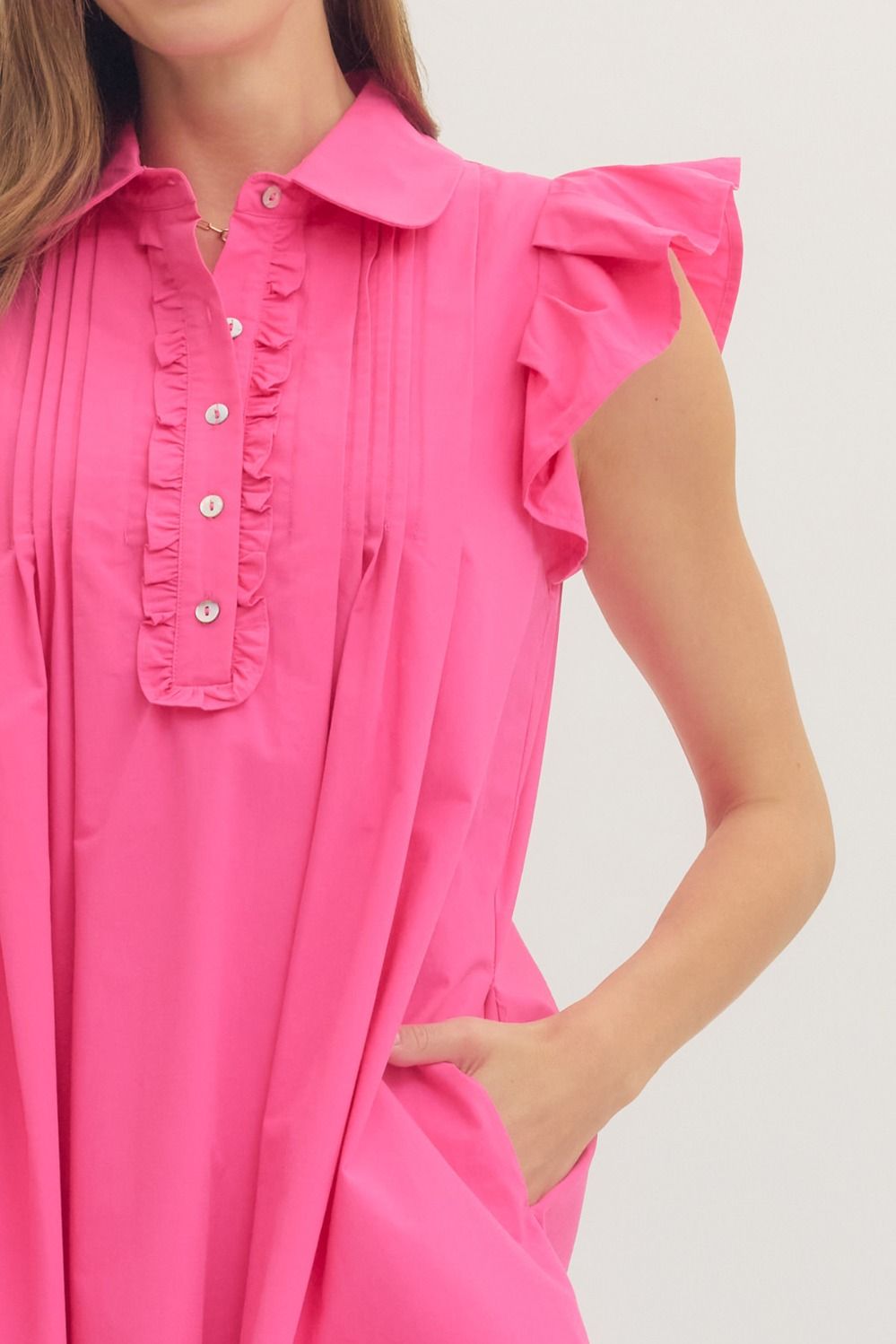 Pink Sweetheart Ruffle Mini Dress