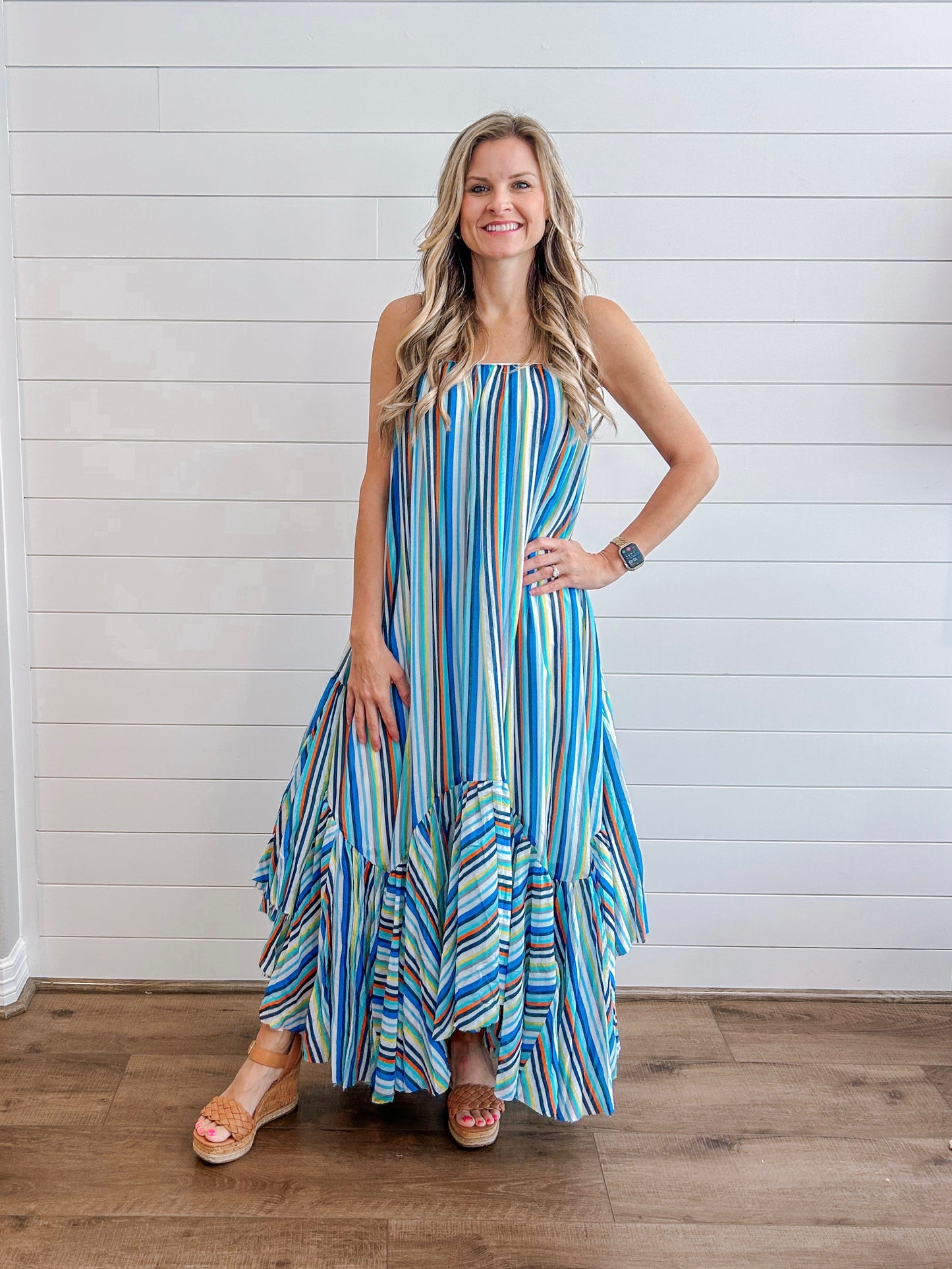 Santorini Stripe Maxi Dress