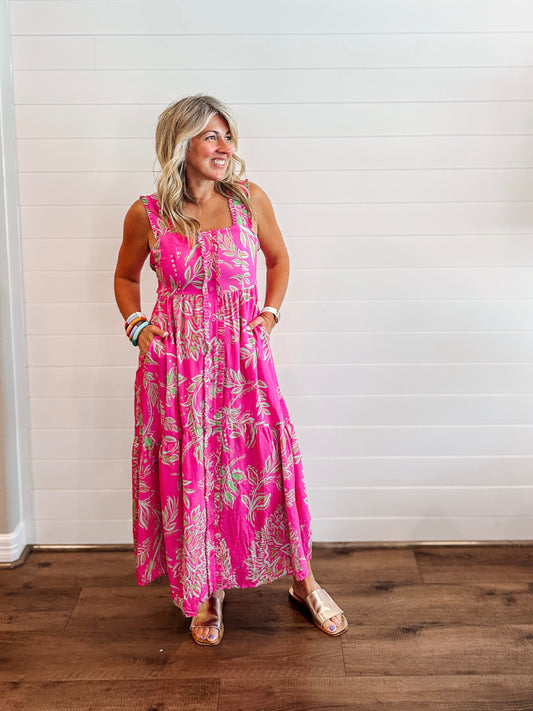 Pink Paradise Midi Dress