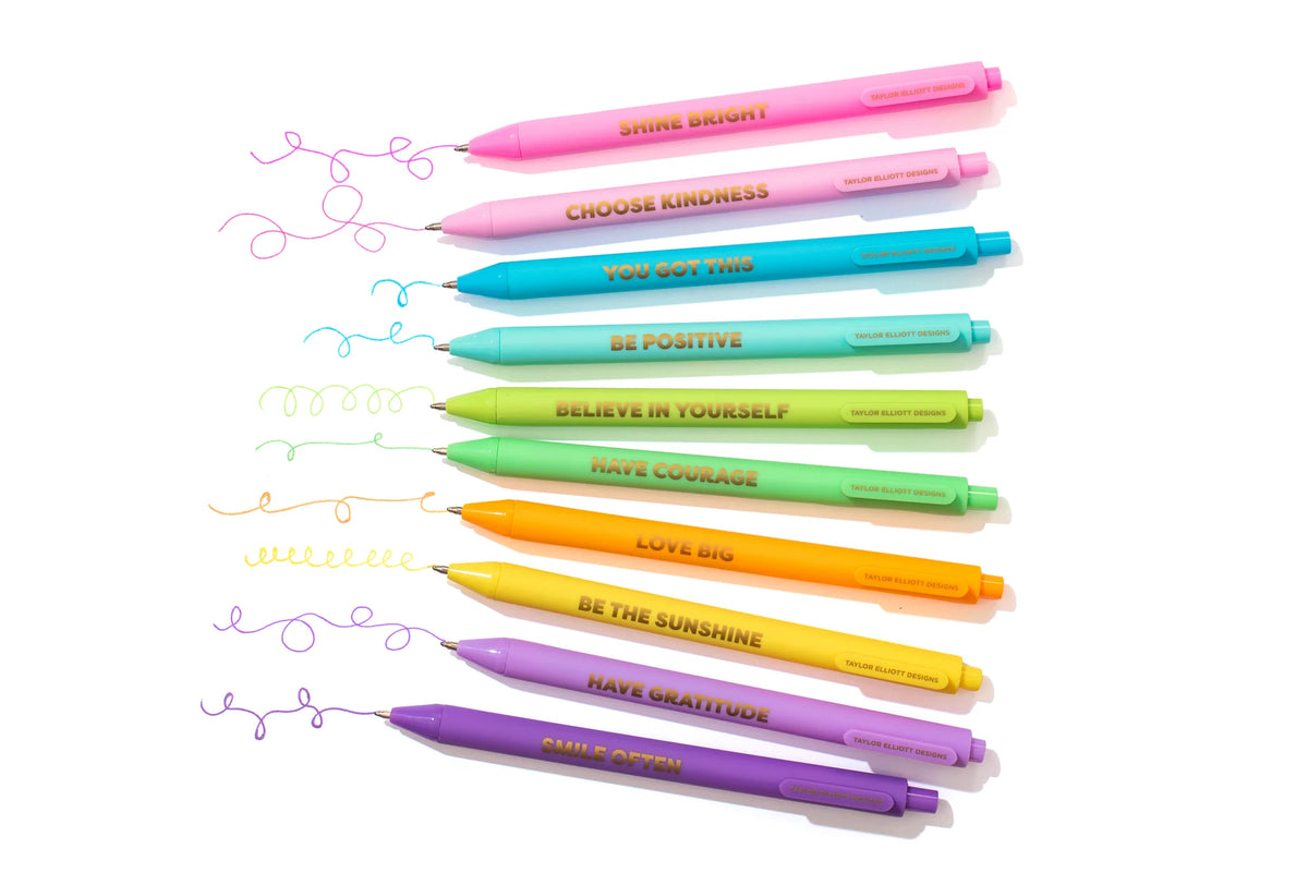 Motivational Gel Pen Set - 10