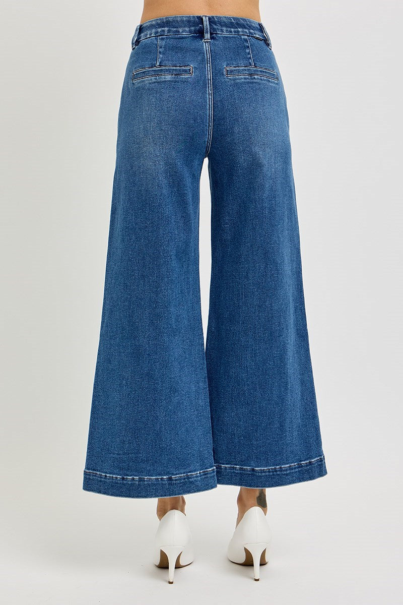 Risen High Rise Crop Wide Jeans