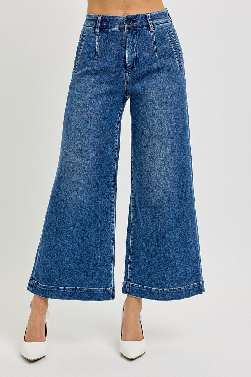 Risen High Rise Crop Wide Jeans