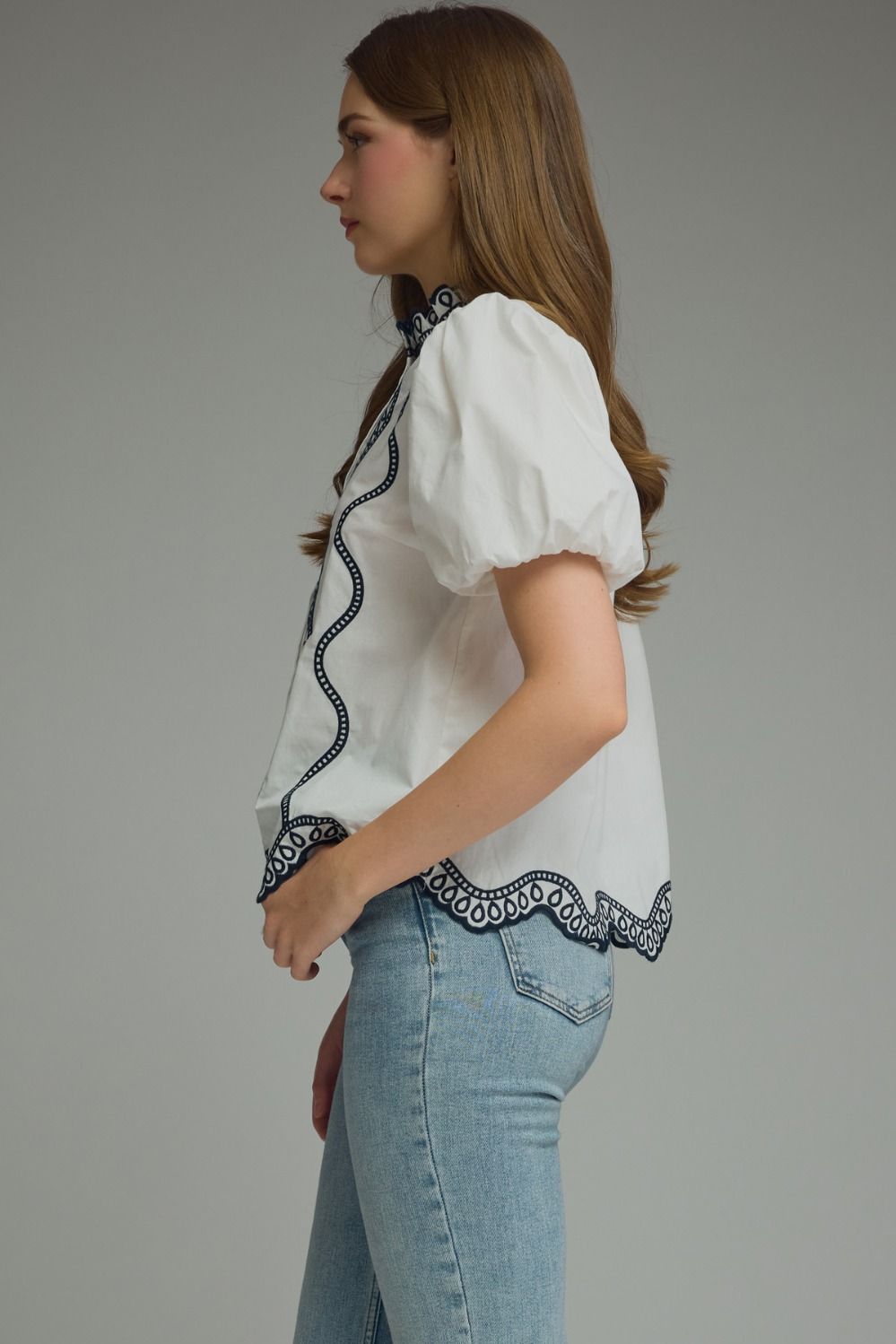 Lighthouse Embroidered Top
