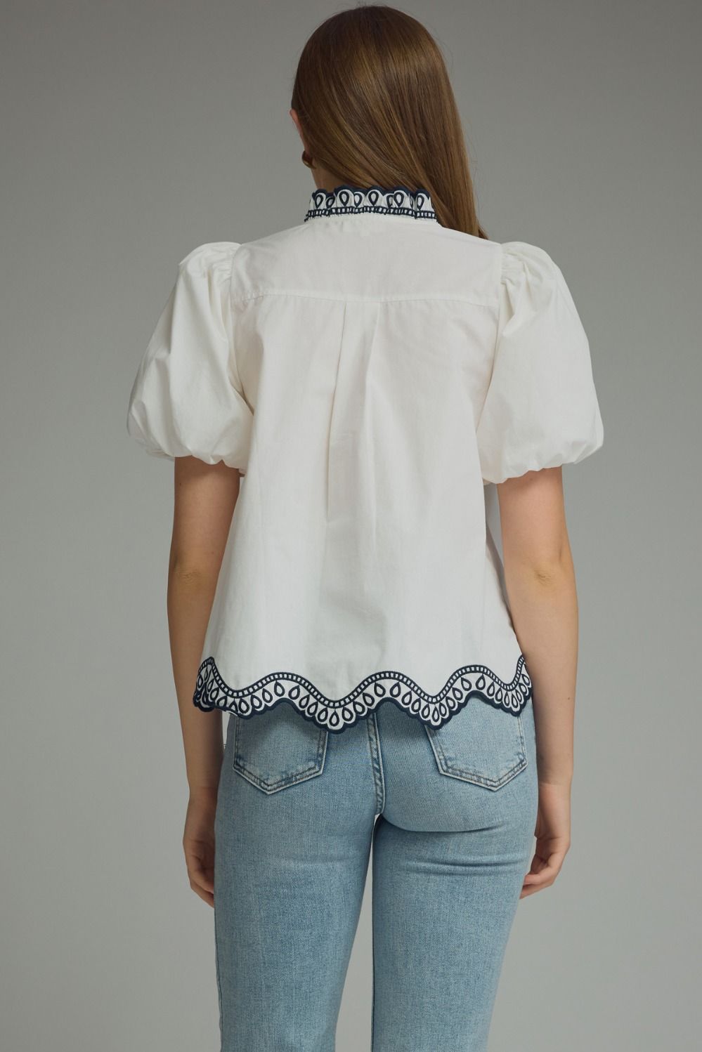Lighthouse Embroidered Top