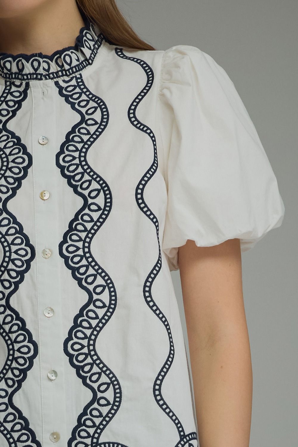 Lighthouse Embroidered Top