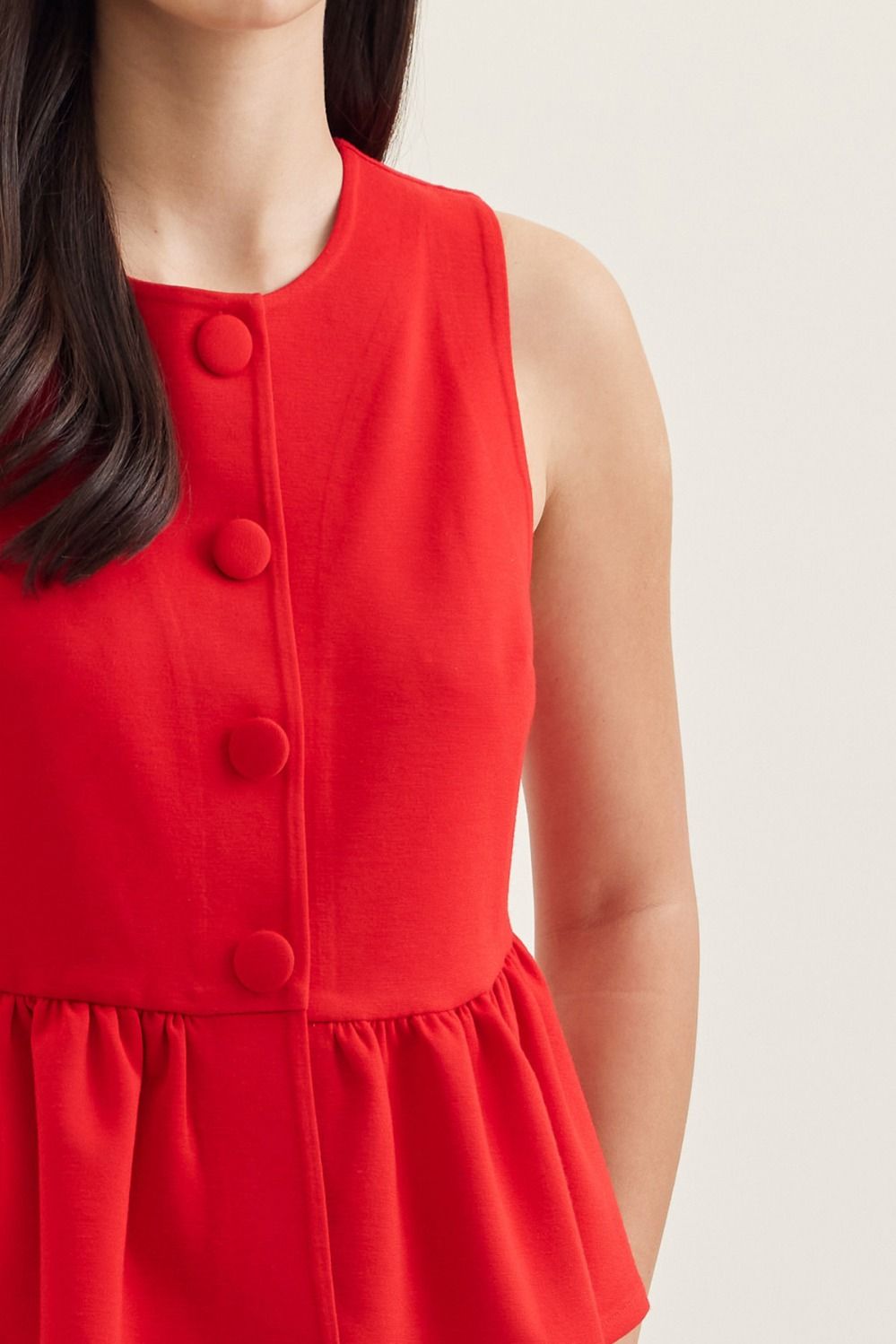 Carolina Peplum Top - Red