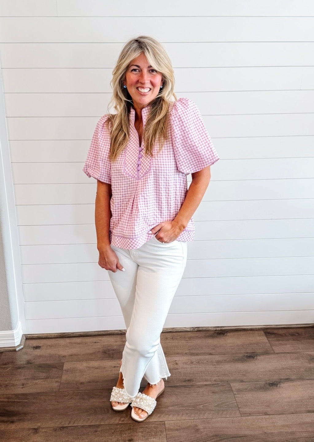 Pretty in Pink Gingham Top