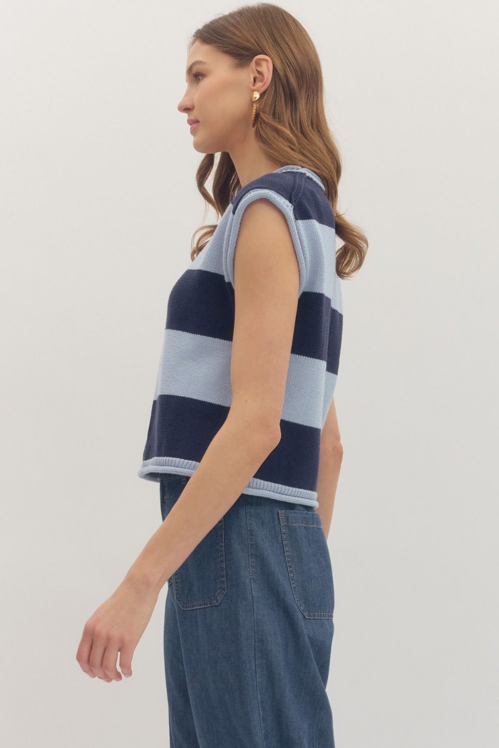 Coastal Cap Sleeve Sweater Top