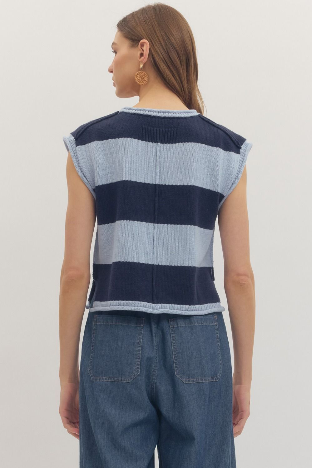 Coastal Cap Sleeve Sweater Top