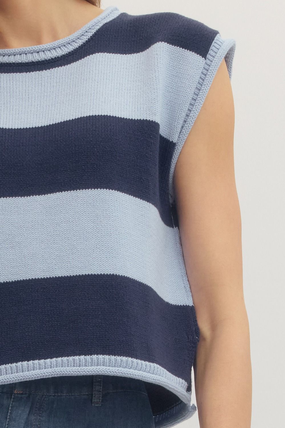 Coastal Cap Sleeve Sweater Top