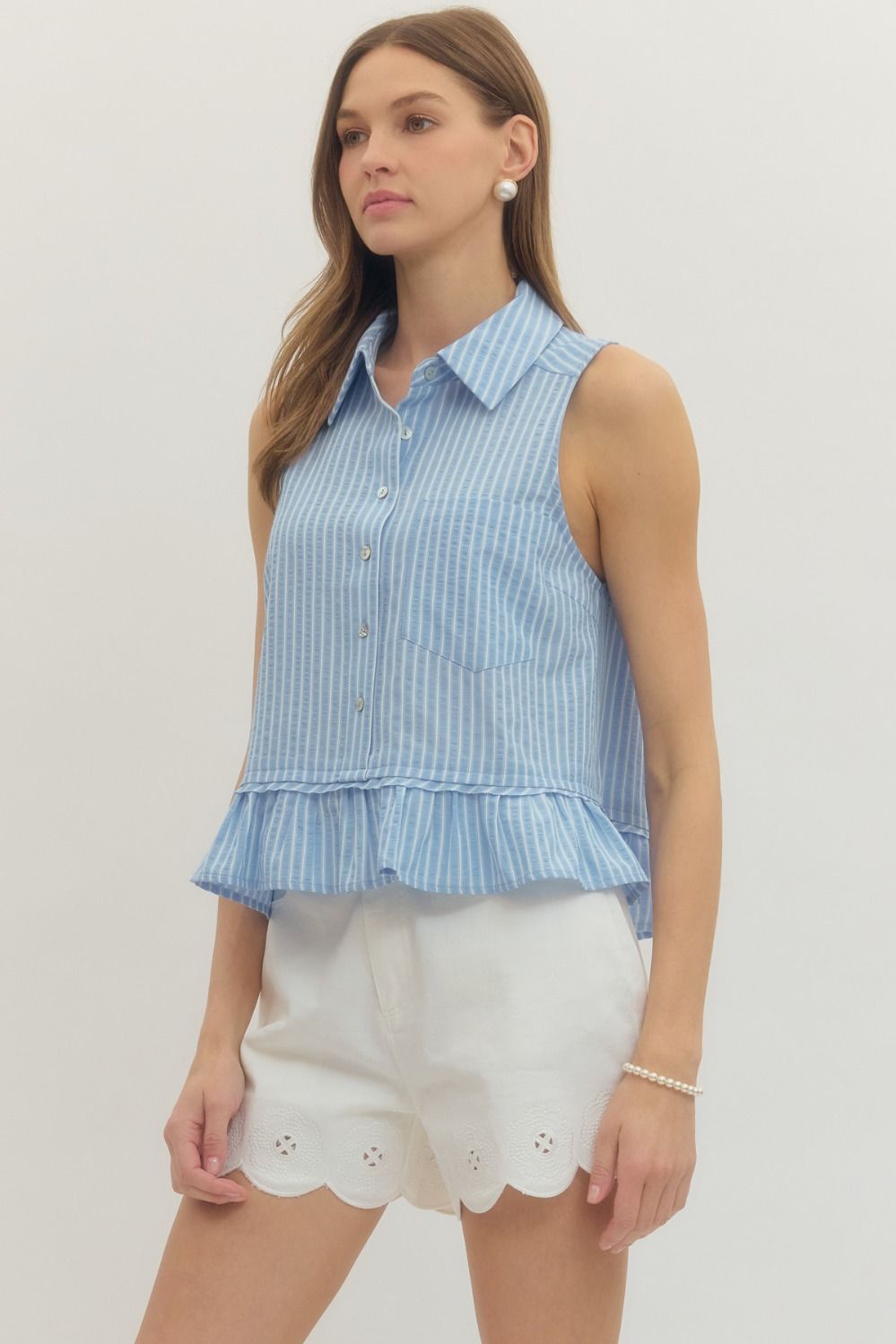 Summer Sorbet Ruffle Top Blue