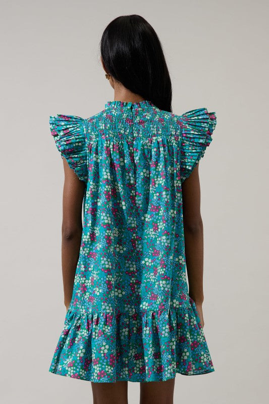 Karela Blossom Smocked Mini Dress