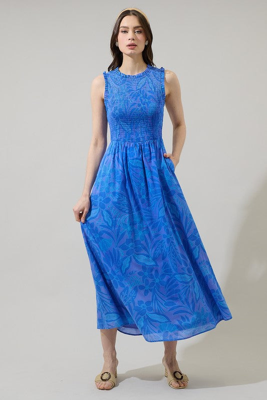 Warren Floral Smocked Midi Dress