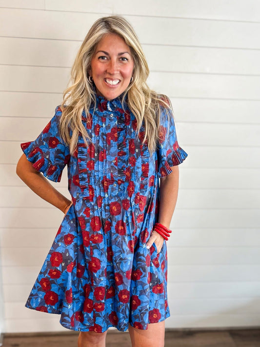 Poppy Mini Dress- Blue