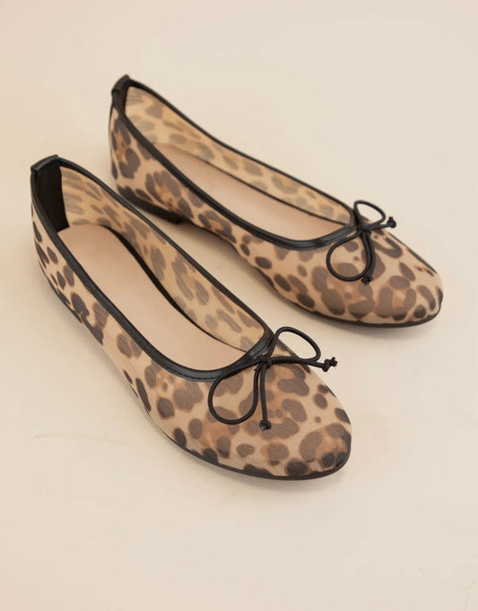MESH BALLET FLAT - Leopard