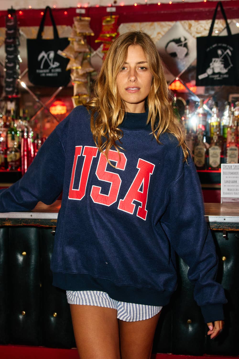 America Reversible MockNeck Sweatshirt
