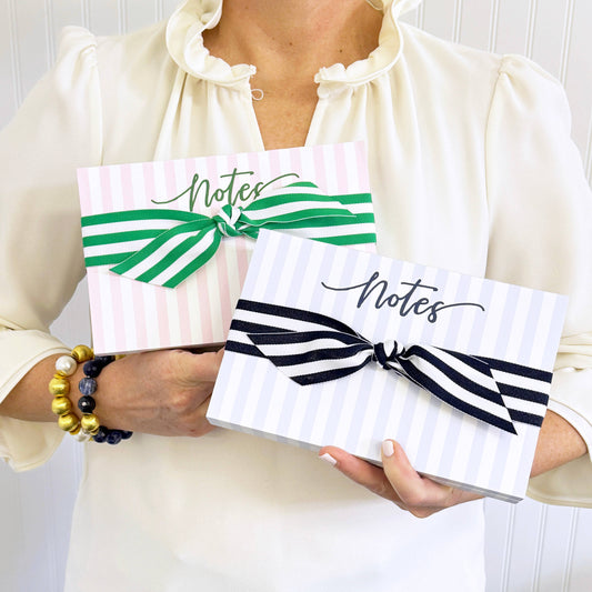 Blue Cabana Stripe "Notes" Slab Notepad