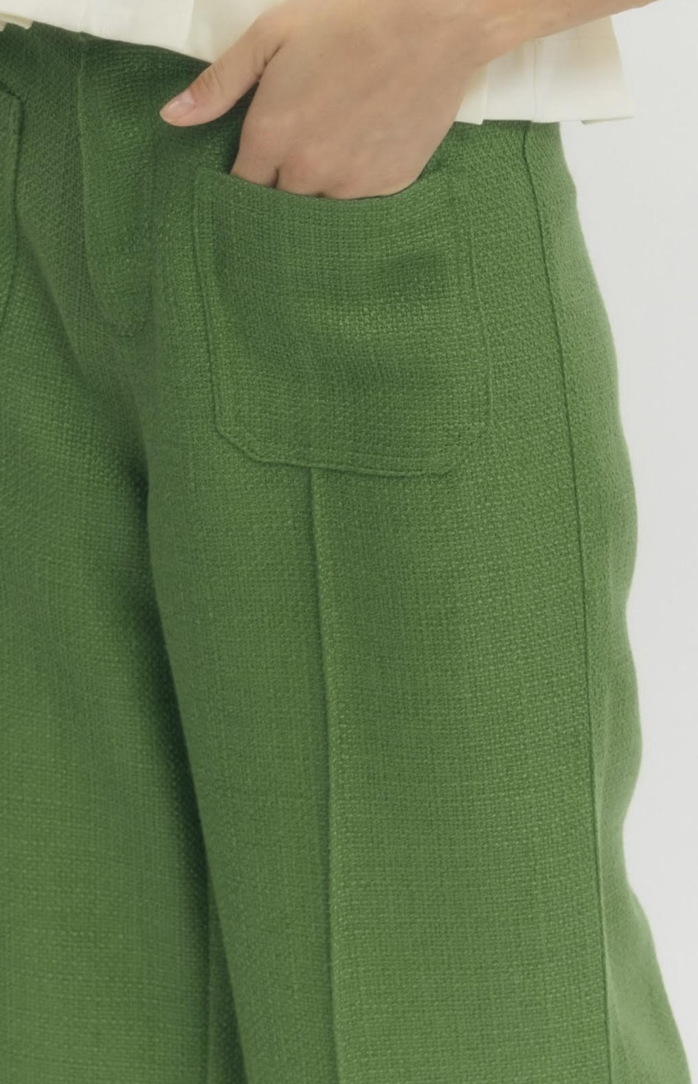 Wide Leg Tweed Pants- Fern