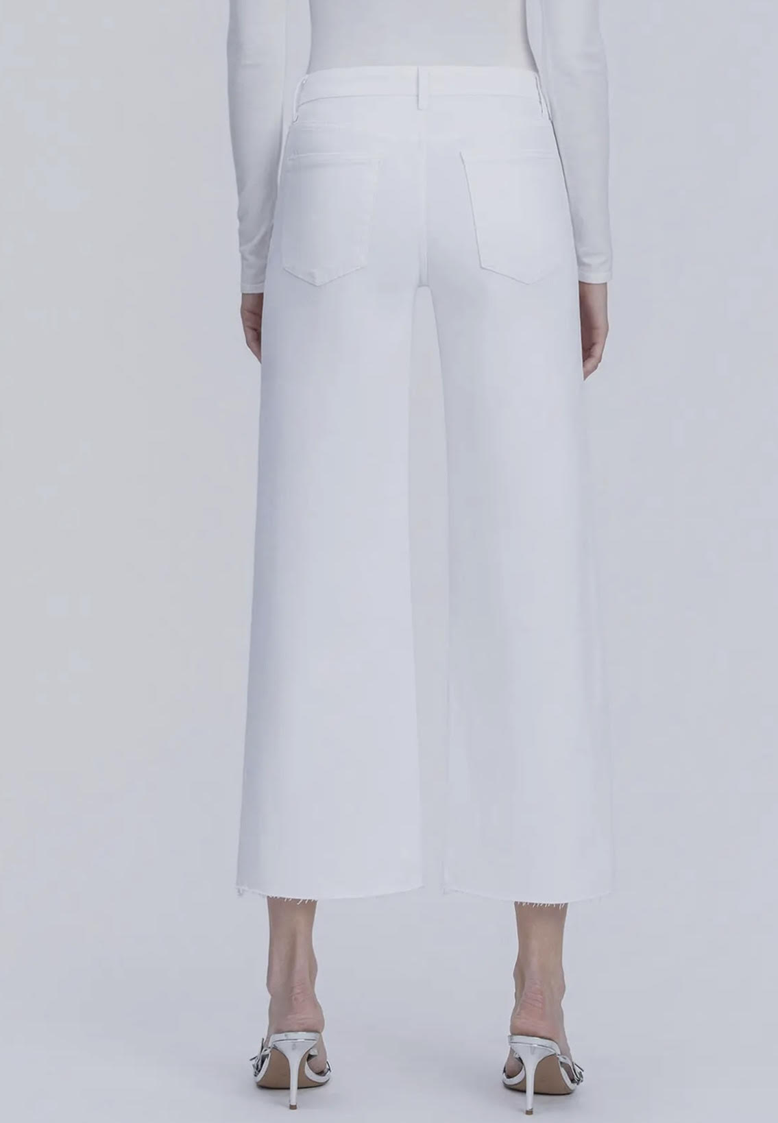 High Rise Optic White Crop Wide Leg  Jeans
