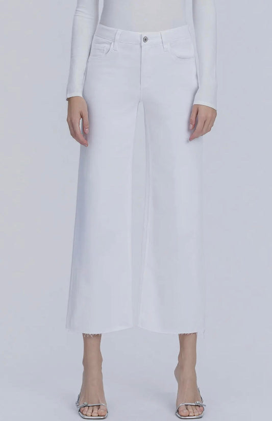 High Rise Optic White Crop Wide Leg  Jeans