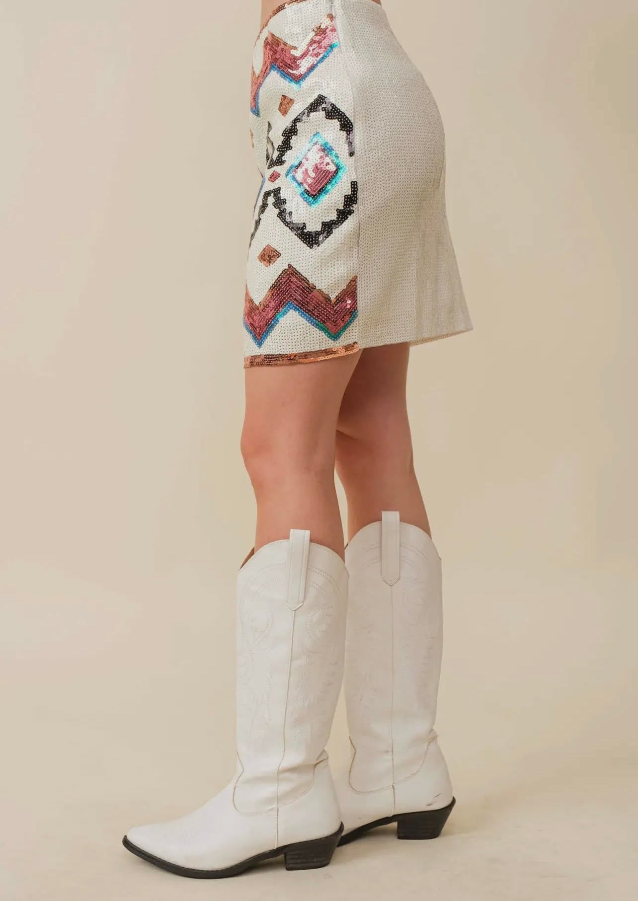 Let’s Rodeo Sequined Mini Skirt
