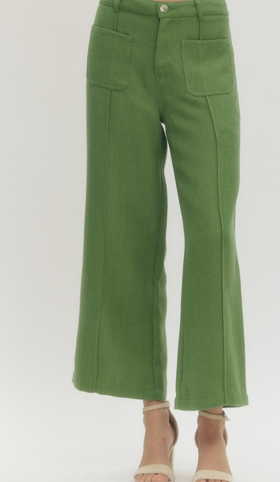 Wide Leg Tweed Pants- Fern