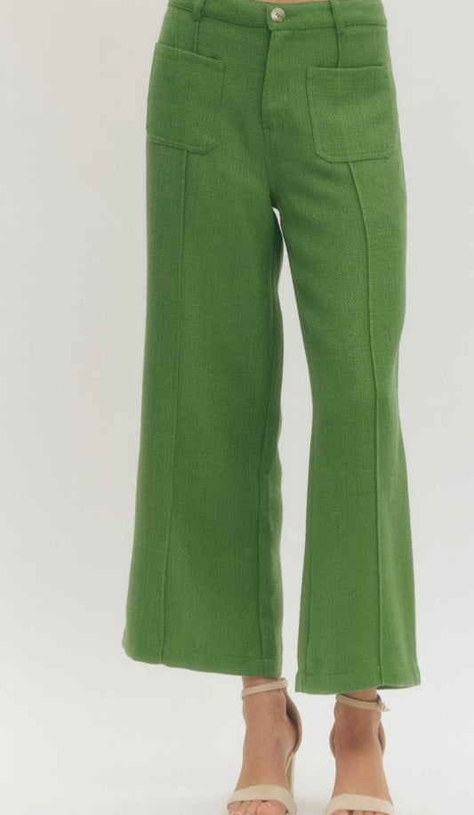 Wide Leg Tweed Pants- Fern