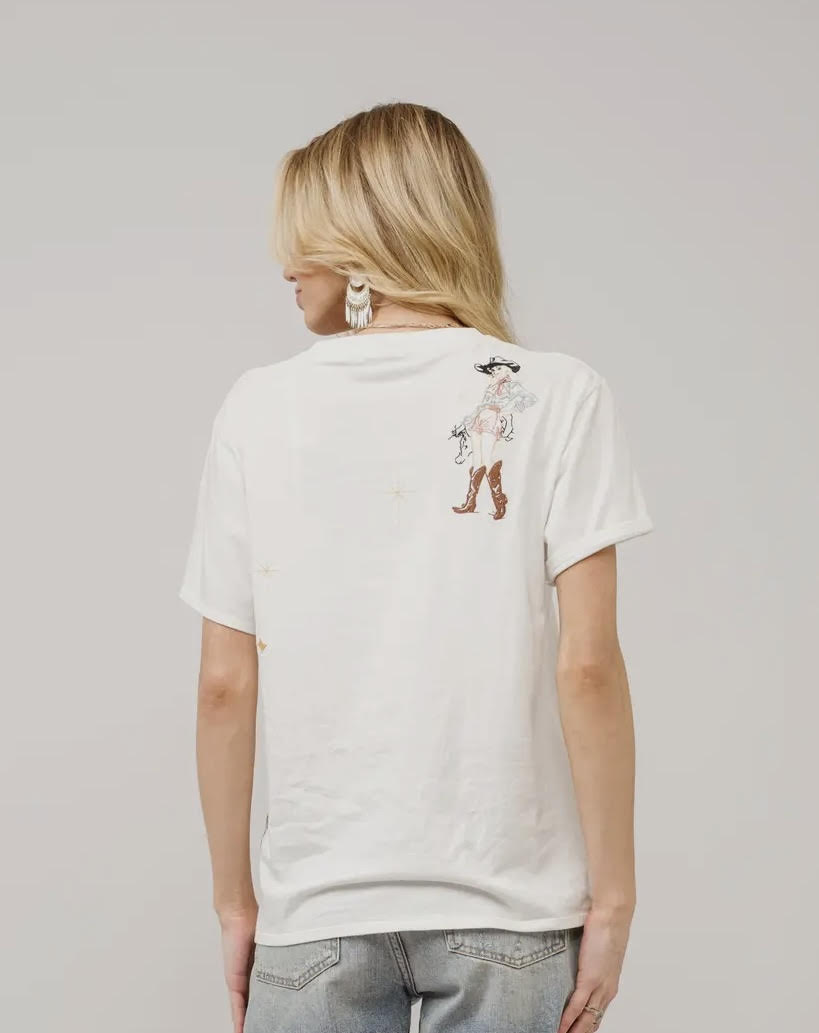 Little Miss Rodeo Tee in White